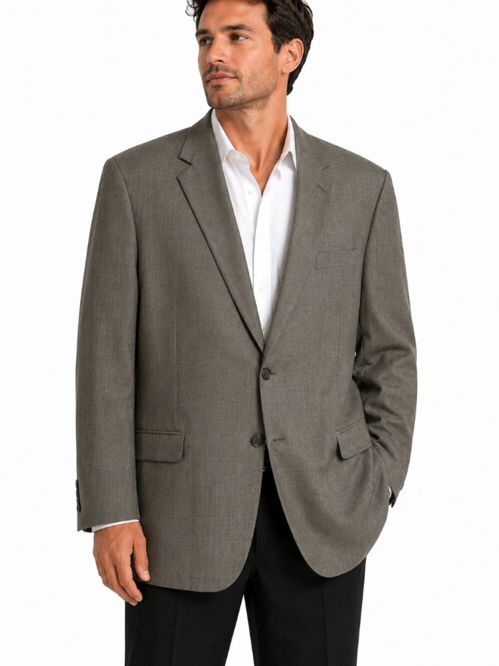 Vintage Bert Pulitzer Gray Wool Blend Sport Coat Blazer 42 Short